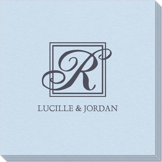 Pick Your Single Monogram with Text Linen Like Napkins